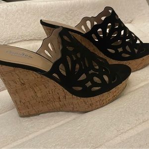 Worn 1x Charles by Charles David high wedge mule black Sz 10 no box